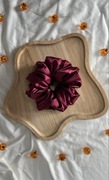 Satynowa gumka scrunchie L kolor wino/ bordowy elegancka ozdoba do włosów