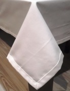 Biały Obrus z bawełny satynowej Gładki 120 x 180