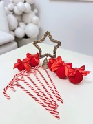 ZESTAW ZŁOTA GWIAZDA Z DZWONKÓW CZERWONE BOMBKI LASKI CUKROWE