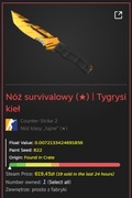 Nóż kosa cs2 Survival Knife | Tiger Tooth 