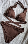 Calzedonia choco brown L 85B/80C/75D, 4 shiny satin satynowy Giselle brąz