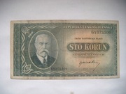 BANKNOT CZECHOSŁOWACJA 100 Koron 1945 r. seria GY