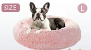 Różowe pluszowe legowisko dla psa kota rozmiar L  60x60 cm