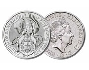 Moneta DWIE UNCJE srebra Bestie Królowej Gryf Edwarda 2 oz Ag , z tuby