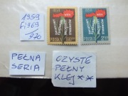 2szt. znaczki pełna seria Fi 969 Polska 1959r. PRL FESTIWAL WIEDEŃ czyste**