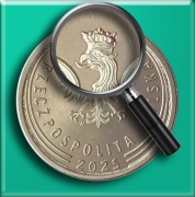 1 ZŁOTY 2025 [nr 132] MONETA > DESTRUKT > DUŻA NADLEWKA NA KORONIE ORŁA