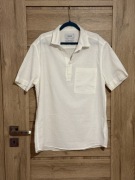 Biała lniana koszula krótki rękaw M regular fit Reserved 30% len