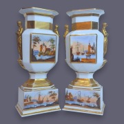 Para Wazonów Paryż 1830-50 Biedermeier Kariatydy Weduty Biskwit