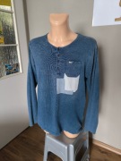 Scotch & Soda longsleeve męski L niebieski a'la jeans bluza koszulka rekaw