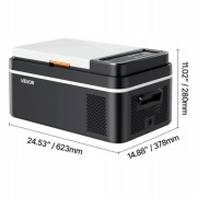 Lodówka kompresorowa VEVOR 20L Zamrażarka 12V 24V 230V Kemping