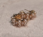 Kolczyki małe koła z perełkami