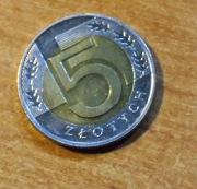 DESTRUKT 5 złotych 2023 - mocno przesunięty rdzeń. Rzadkość!