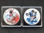 Tuvalu - Street Fighter: Ryu + Chun Li - 2 x 1 uncja Srebra 2022 kolor