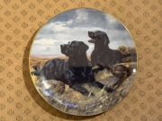 FRANKLIN MINT Talerz ozdobny porcelanowy psy dwa Labradory