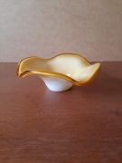 Miodowa miseczka patera szkło dekoracyjne grzybek kurka vintage retro