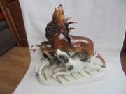 Jeleń i psy,Heubach Gebr.,XIX/XX w.