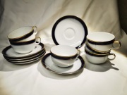 Porcelanowy zestaw kawowy dla 6 osób, klasyczny wzór, echt kobalt