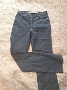 Damskie spodnie jeansowe proste denim S M grafitowe granat dlugie