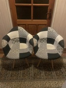 Krzesła tapicerowane Patchwork komplet 3szt