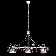 Biała potrójna lampa wisząca zdobiona kwiatami MW-Light Flora