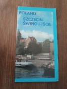 Broszura reklamowa Szczecin Świnoujście mapa reklama Orbis Poland PRL 