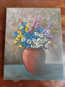 Obraz Kwiaty w wazonie malowany 24x30cm