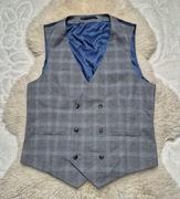 Kamizelka garniturowa S Szara w kratkę Nowa