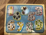 Puzzle układanki drewniane ZESTAW