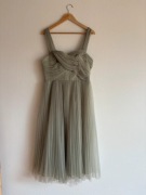 Miętowa sukienka na wesele dla świadkowej 42 XL midi elegancka ASOS