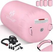 Mata gimnastyczna nadmuchiwana z pompką elektryczną, różowa 120 90 cm