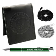 Skórzane etui na legitymację Społeczna Straż Rybacka NOWY WZÓR + DŁUGOPIS