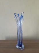 Wazon kryształowo kobaltowy PRL huta Ząbkowice lata 70