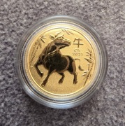 2021 Lunar BYK 1/10 oz Au Rok wołu