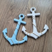 Kotwica dekoracja biała i niebieska 