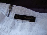 Spódnica Zara Basic xs/s biała, haft, na podszewce
