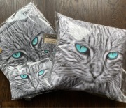 Zestaw z kotkiem torba+kosmetyczka+etui+poduszka