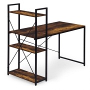 Loftowe biurko komputerowe z regałem, półkami, 120 x 60cm,/ 3 kolory