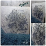 Obraz string art drewno prezent sklejka abstrakcja