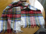 Szal krata vintage włoski 130x 28 cm ciepły otulający