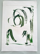 akryl ZIELONA KALIGRAFIA '93 CIESLAK obraz minimalizn ekspresjonizm UNIKAT