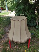 Klosz, abażur do lampy stojącej stary, duży, skórzany, vintage 