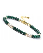 Bransoletka Malachit Perła Słodkowodna 3mm