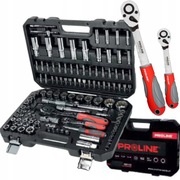PROLINE 58113 zestaw 113 el nasadek CrV 1/4" 1/2" 2 grzechotki walizka
