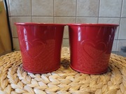 Metalowa osłonka doniczki czerwona IKEA 2szt.