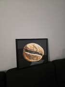 Obraz ścienny czarno złoty kawa ziarno kawy 