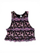 Crop-top z falbanką w kwiatki, H&M, M