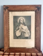 Obraz religijny Jezus w drewnianej zdobionej ramie