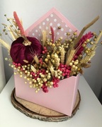 Jesienny flowerbox dynia stroik jesienna dekoracja