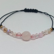 Bransoletka ręcznie robiona kwarc różowy 