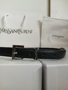 Pasek YSL Czarny skórzany 90cm cienki